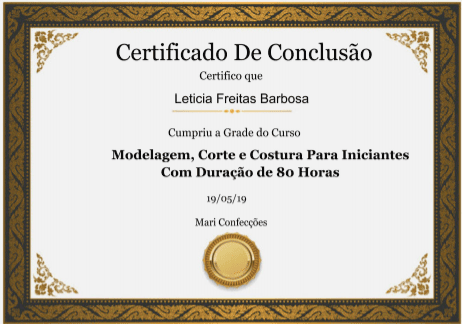 CERTIFICADO DE CONCLUSÃO COM 80 HORAS CERTIFICADO DE CONCLUSÃO COM 80 HORAS